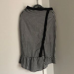 Black and white checkered skirt